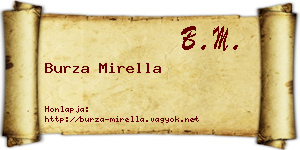 Burza Mirella névjegykártya